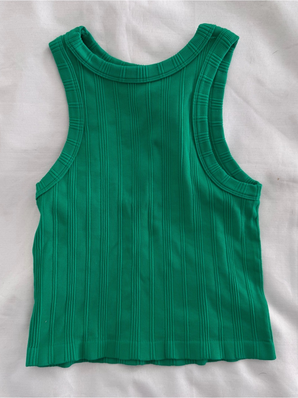 Green stretchy high neck tank top size large